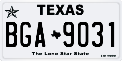 TX license plate BGA9031