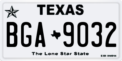 TX license plate BGA9032