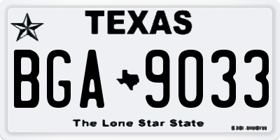 TX license plate BGA9033