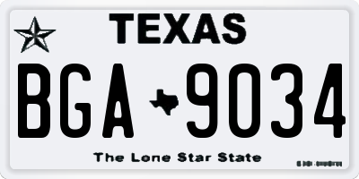 TX license plate BGA9034