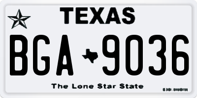 TX license plate BGA9036