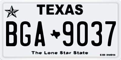 TX license plate BGA9037