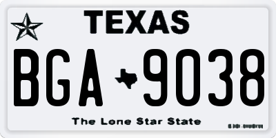 TX license plate BGA9038