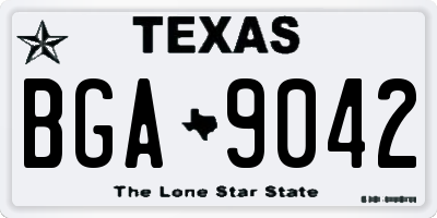 TX license plate BGA9042