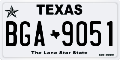 TX license plate BGA9051
