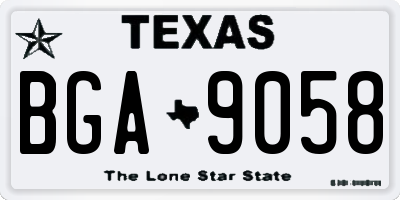TX license plate BGA9058