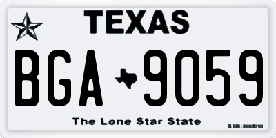 TX license plate BGA9059