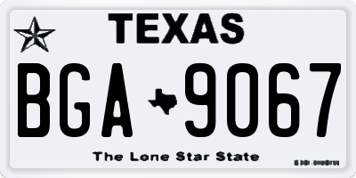 TX license plate BGA9067