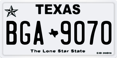 TX license plate BGA9070