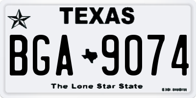 TX license plate BGA9074