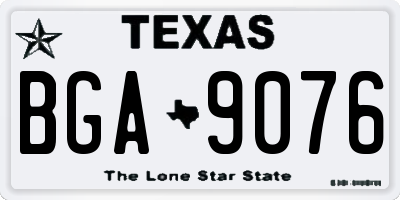 TX license plate BGA9076