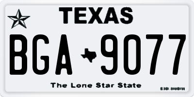 TX license plate BGA9077