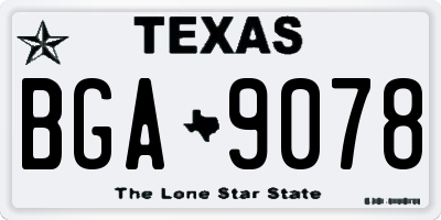 TX license plate BGA9078