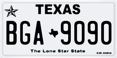 TX license plate BGA9090