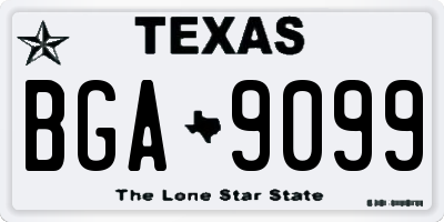 TX license plate BGA9099