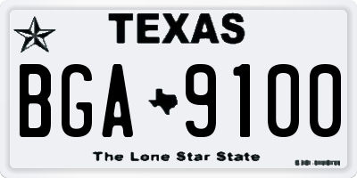 TX license plate BGA9100