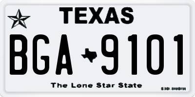 TX license plate BGA9101