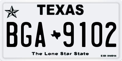 TX license plate BGA9102