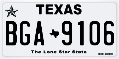 TX license plate BGA9106