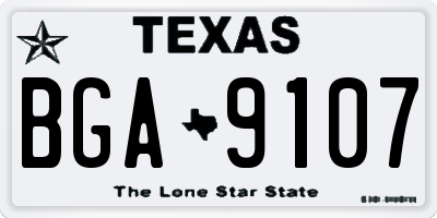 TX license plate BGA9107