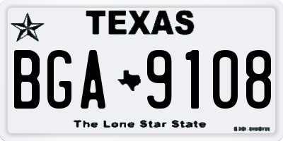 TX license plate BGA9108