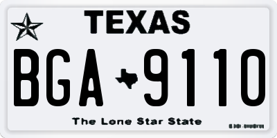 TX license plate BGA9110