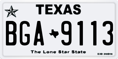 TX license plate BGA9113