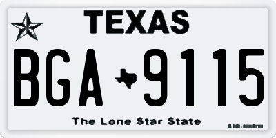 TX license plate BGA9115