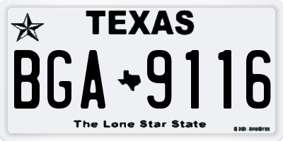 TX license plate BGA9116