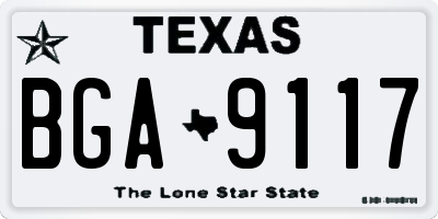 TX license plate BGA9117