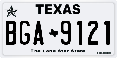 TX license plate BGA9121