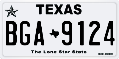 TX license plate BGA9124