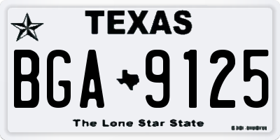 TX license plate BGA9125
