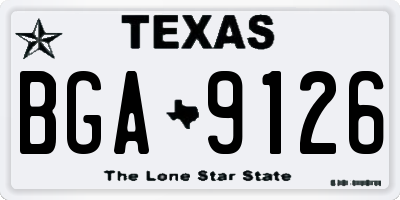 TX license plate BGA9126