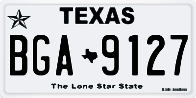 TX license plate BGA9127