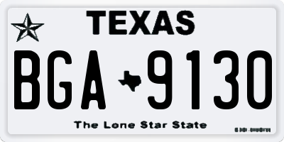 TX license plate BGA9130
