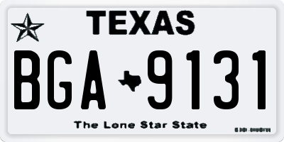 TX license plate BGA9131