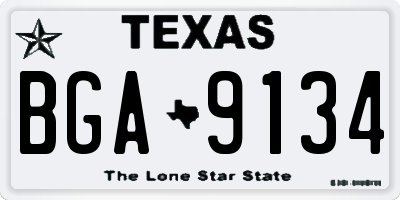 TX license plate BGA9134
