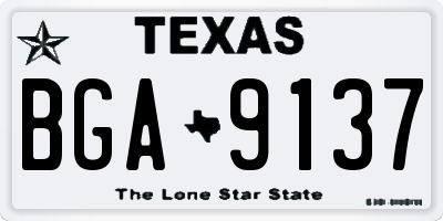 TX license plate BGA9137