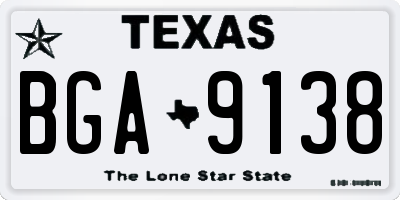 TX license plate BGA9138
