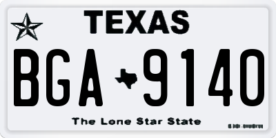 TX license plate BGA9140