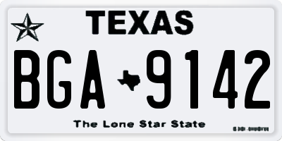 TX license plate BGA9142