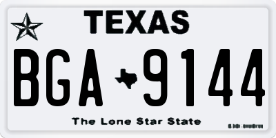 TX license plate BGA9144