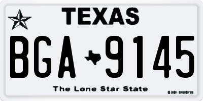 TX license plate BGA9145