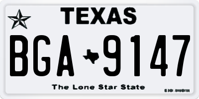 TX license plate BGA9147
