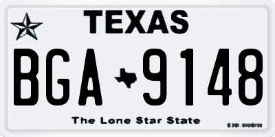 TX license plate BGA9148