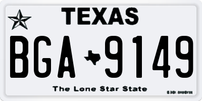 TX license plate BGA9149