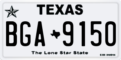 TX license plate BGA9150