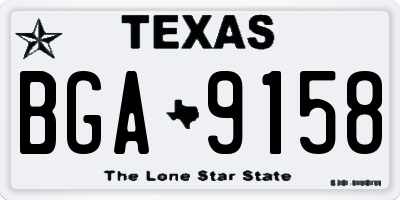 TX license plate BGA9158