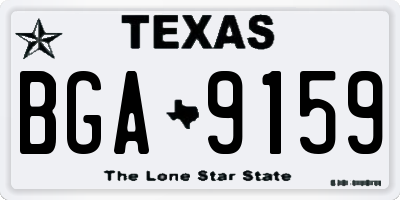 TX license plate BGA9159